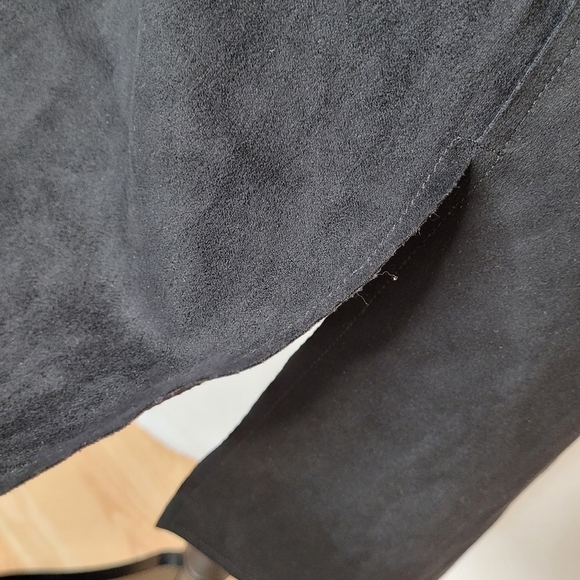 Tahari Black Faux Suede Open Front Duster Jacket - Sz XS - Picture 12 of 15